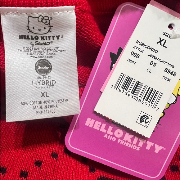 Sanrio Hello Kitty Christmas Red Sweater NEW With Tags, X-Large - Picture 5 of 7